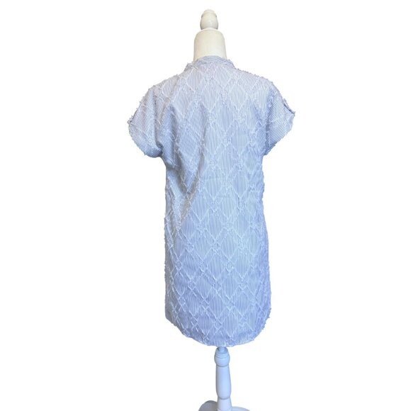 THML | Mohair Pinstriped Blue and White Stripe Dress Size S - Picture 5 of 7